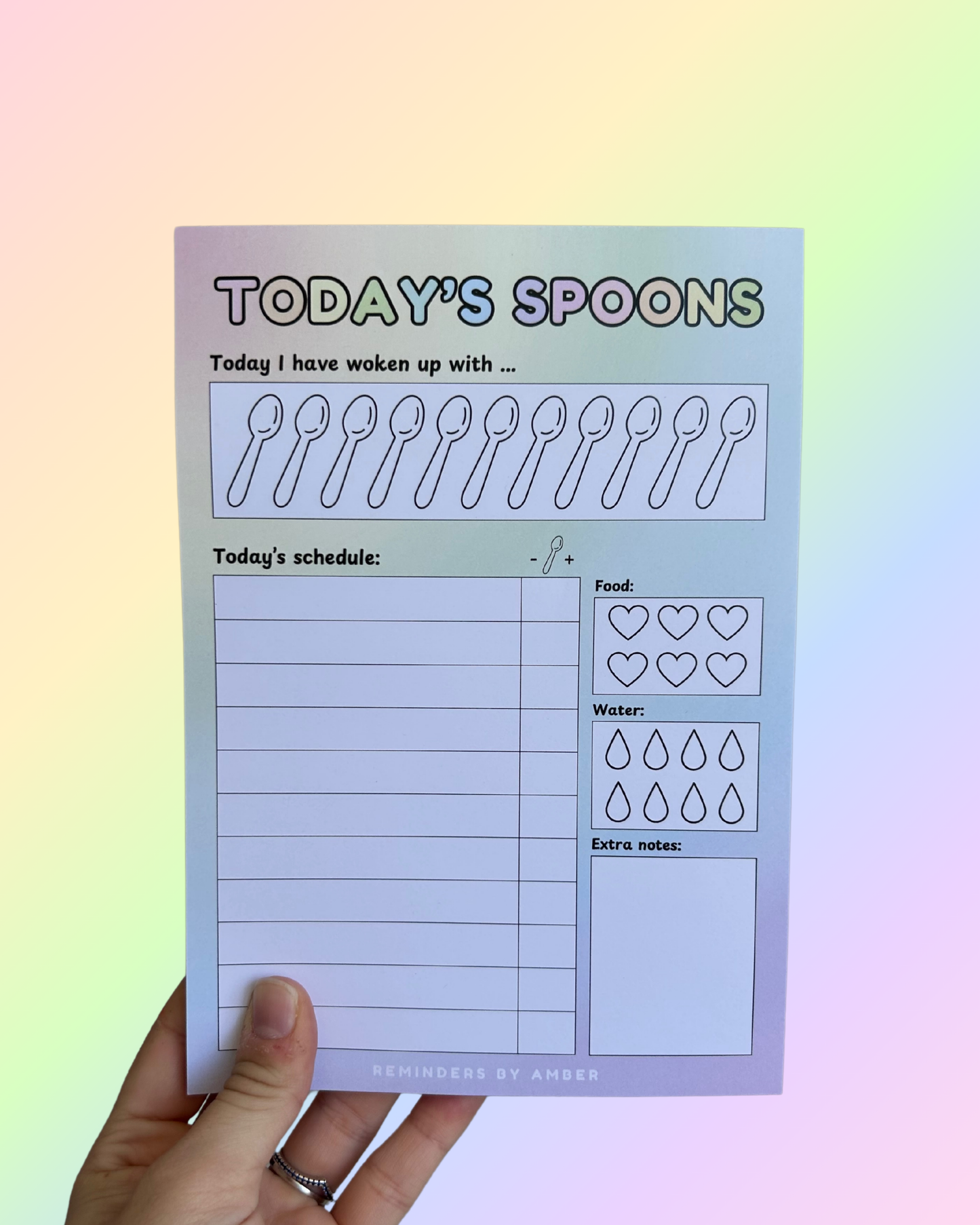 Daily Spoon Schedule Notepad