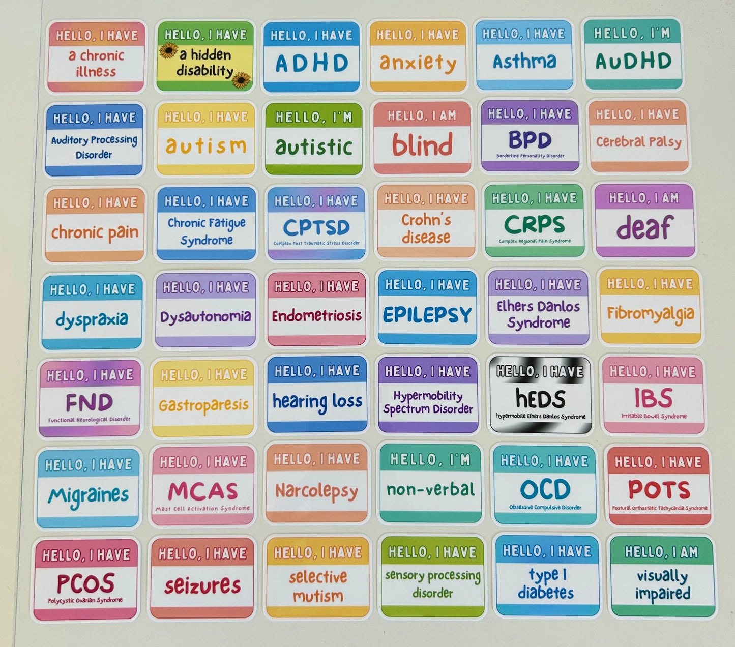 Mini Medical ID Stickers