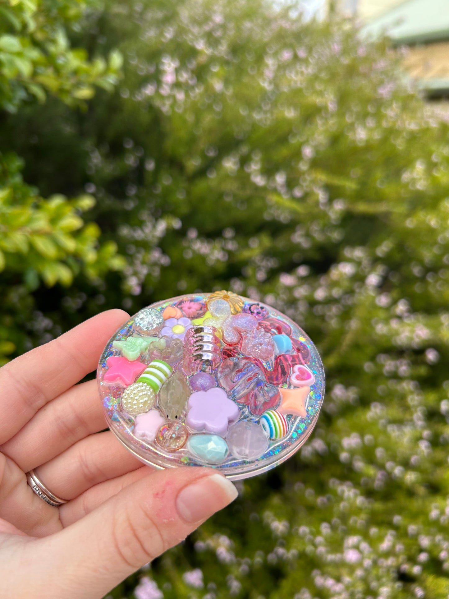 Rainbow Glimmers Large Spiral Trinket | Design 2