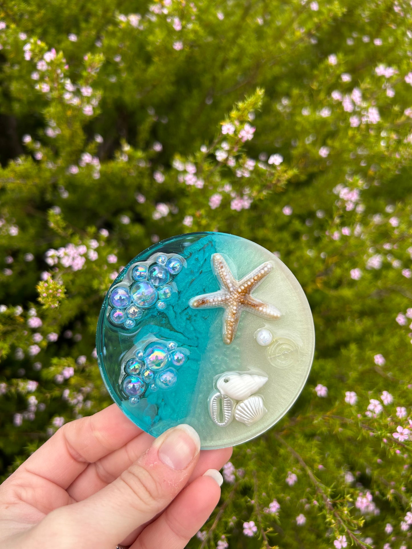 Starfish, Shells & Bubbles Large Circle Trinket