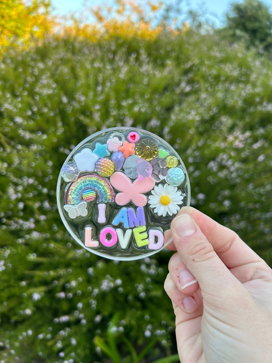“I am loved” Affirmation Large Circle Trinket