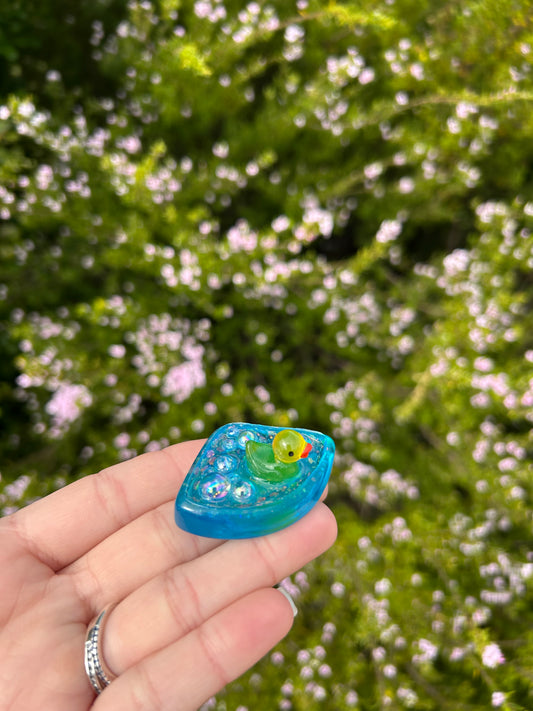Ducky & Bubbles Worry Stone Trinket | Design 2