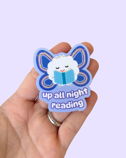 Up All Night Reading | Book Fairy Sticker