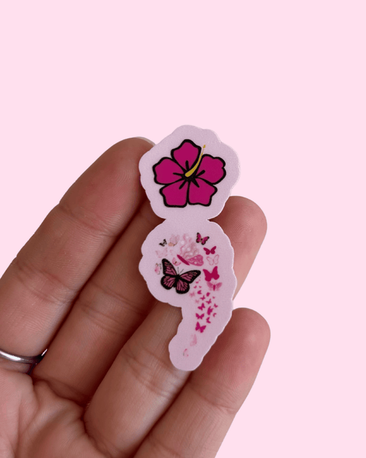 Semi Colon Flower Sticker