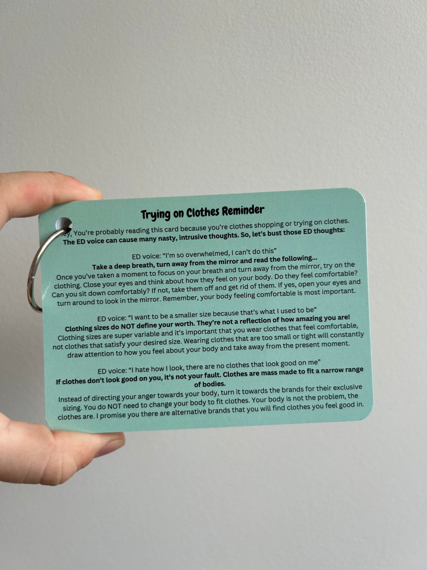 Eating Disorder Recovery Reminder Cards