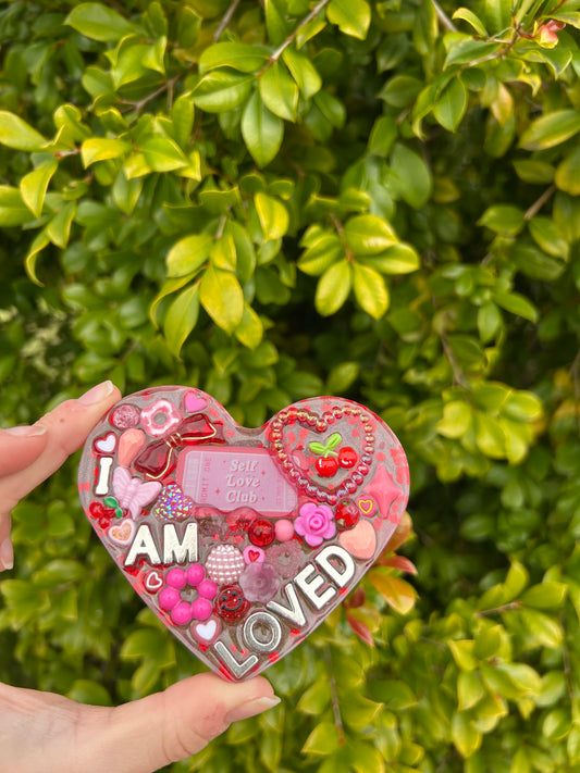 ‘I AM LOVED’ Affirmation Heart Trinket | Design 2
