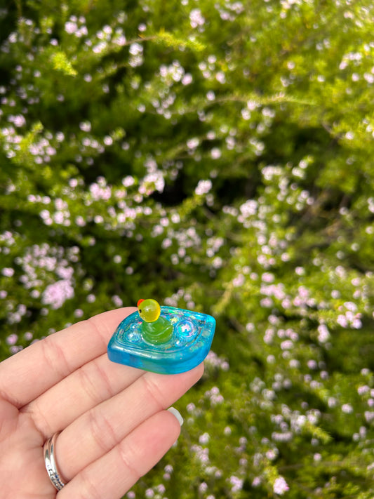 Ducky & Bubbles Worry Stone Trinket | Design 3