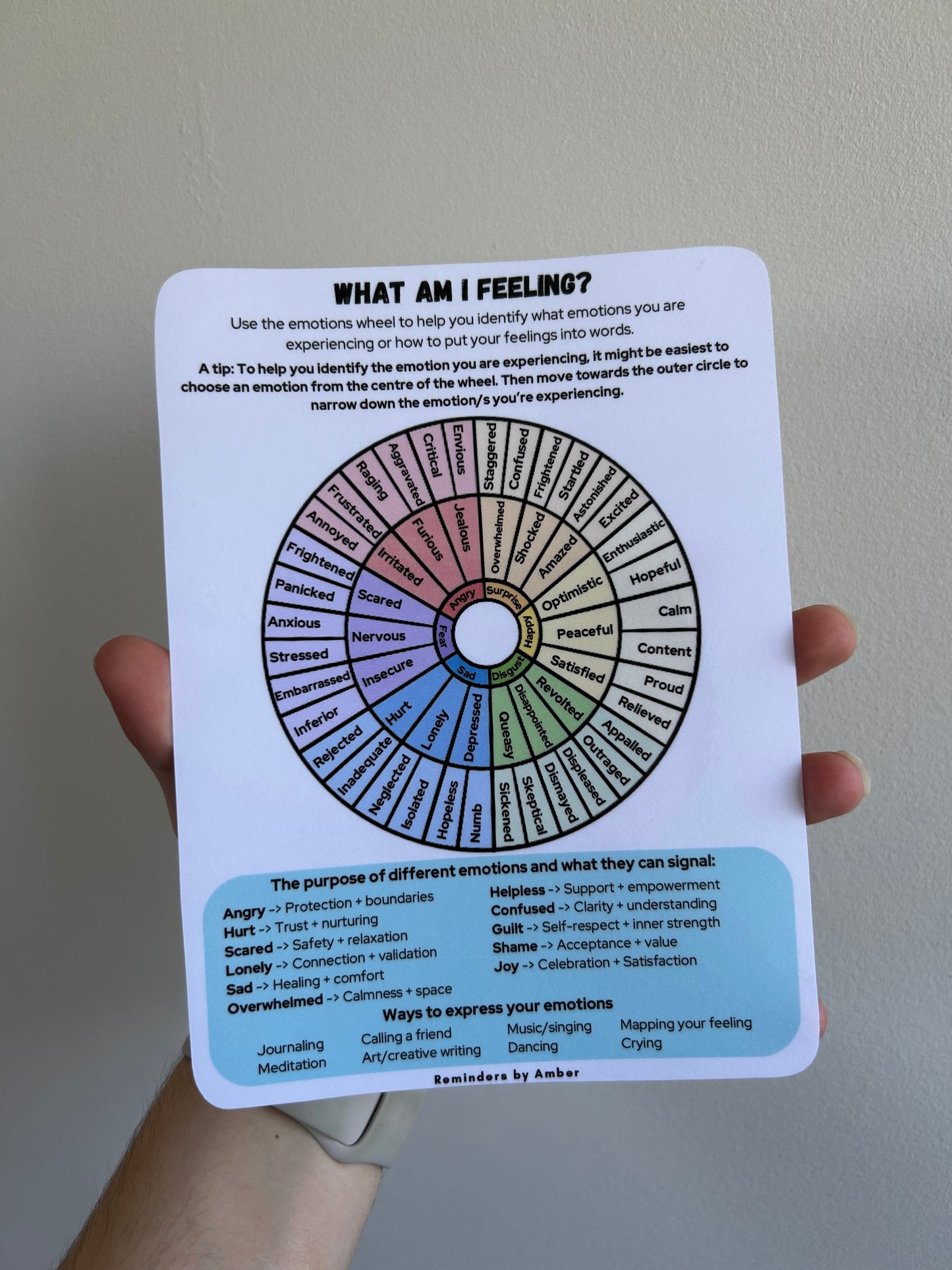 Emotions Wheel and Print