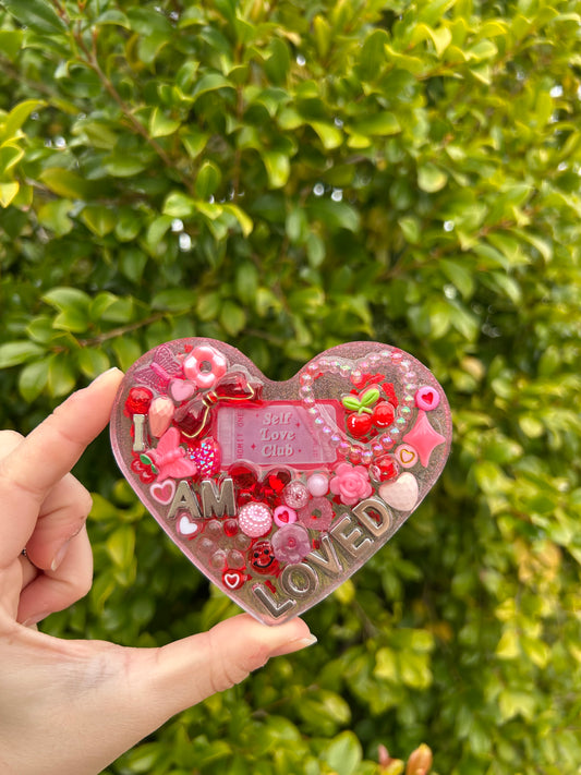 ‘I AM LOVED’ Affirmation Heart Trinket | Design 3