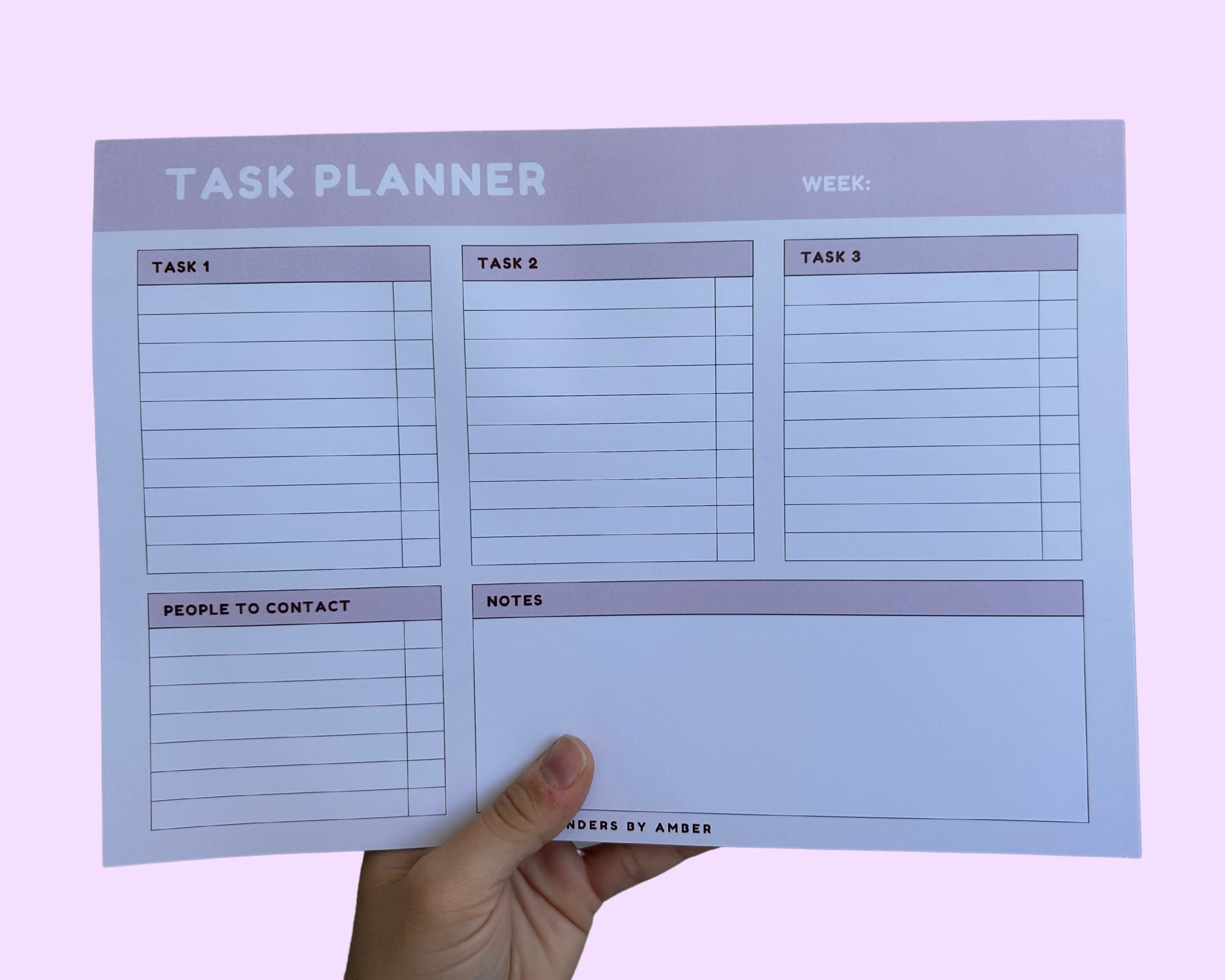 Task Planner Notepad – Reminders by Amber