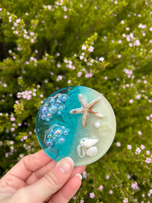 Starfish, Shells & Bubbles Large Circle Trinket