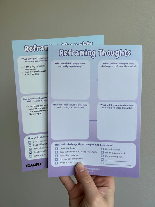 Reframing Thoughts Notepad