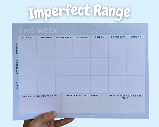 Weekly Planner Notepad - Imperfect Range