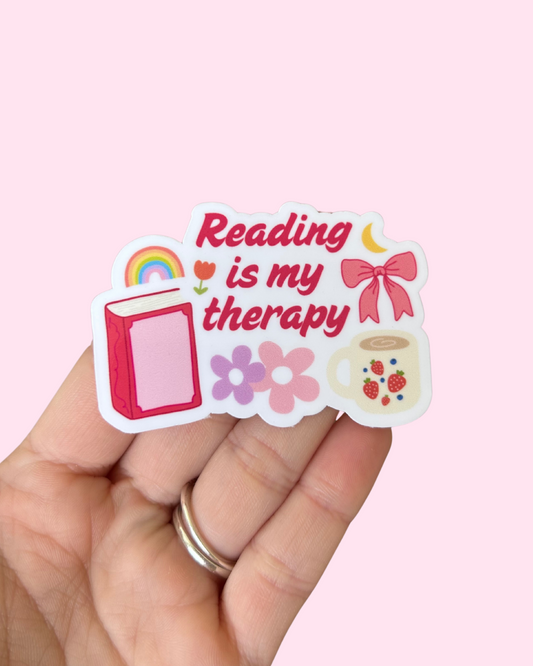 Reading Is My Therapy Sticker