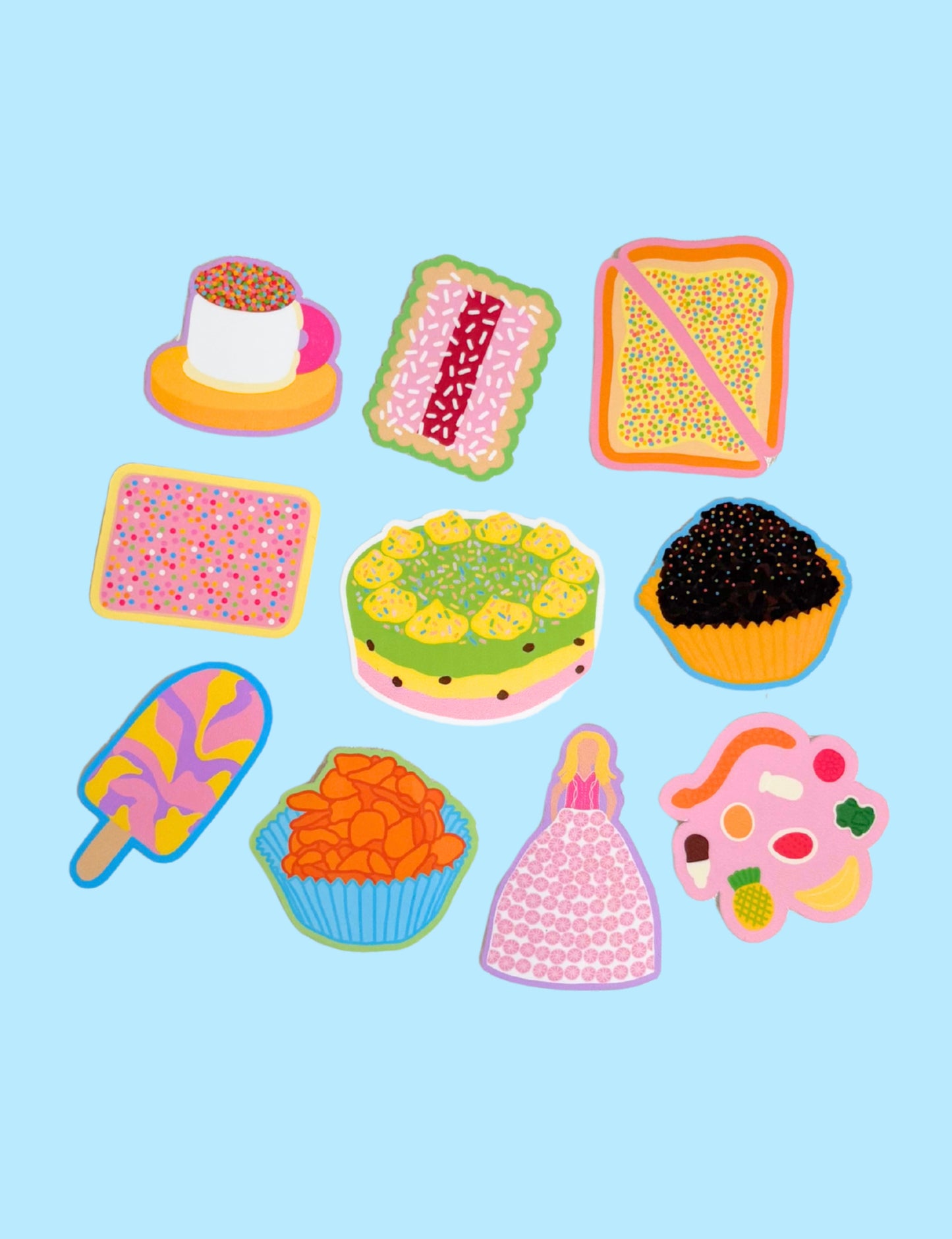 Australian Party Snacks Sticker 10 Pack
